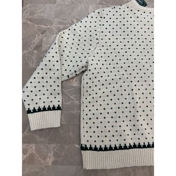 LL Bean L Classic Ragg Lambs Wool Dog Boot Knit Crewneck Cream Puppy Women 3XL - Picture 8 of 9